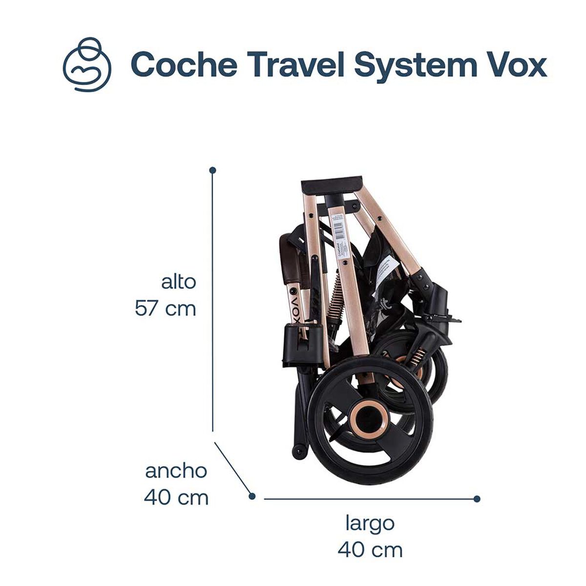 Coche Cuna Paseo Bebe Vox Gold Negro Bebesit