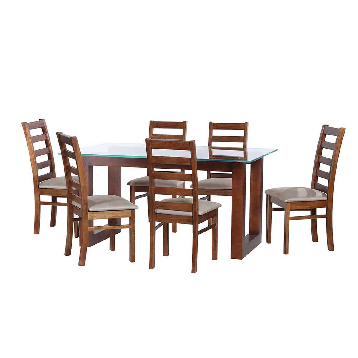Juego de Comedor Latam Home Pamplona Granada 6 Sillas Velvet Gris