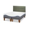 Cama Europea CIC Base Dividida 2 Plazas Alaska + Respaldo Milan Olivo