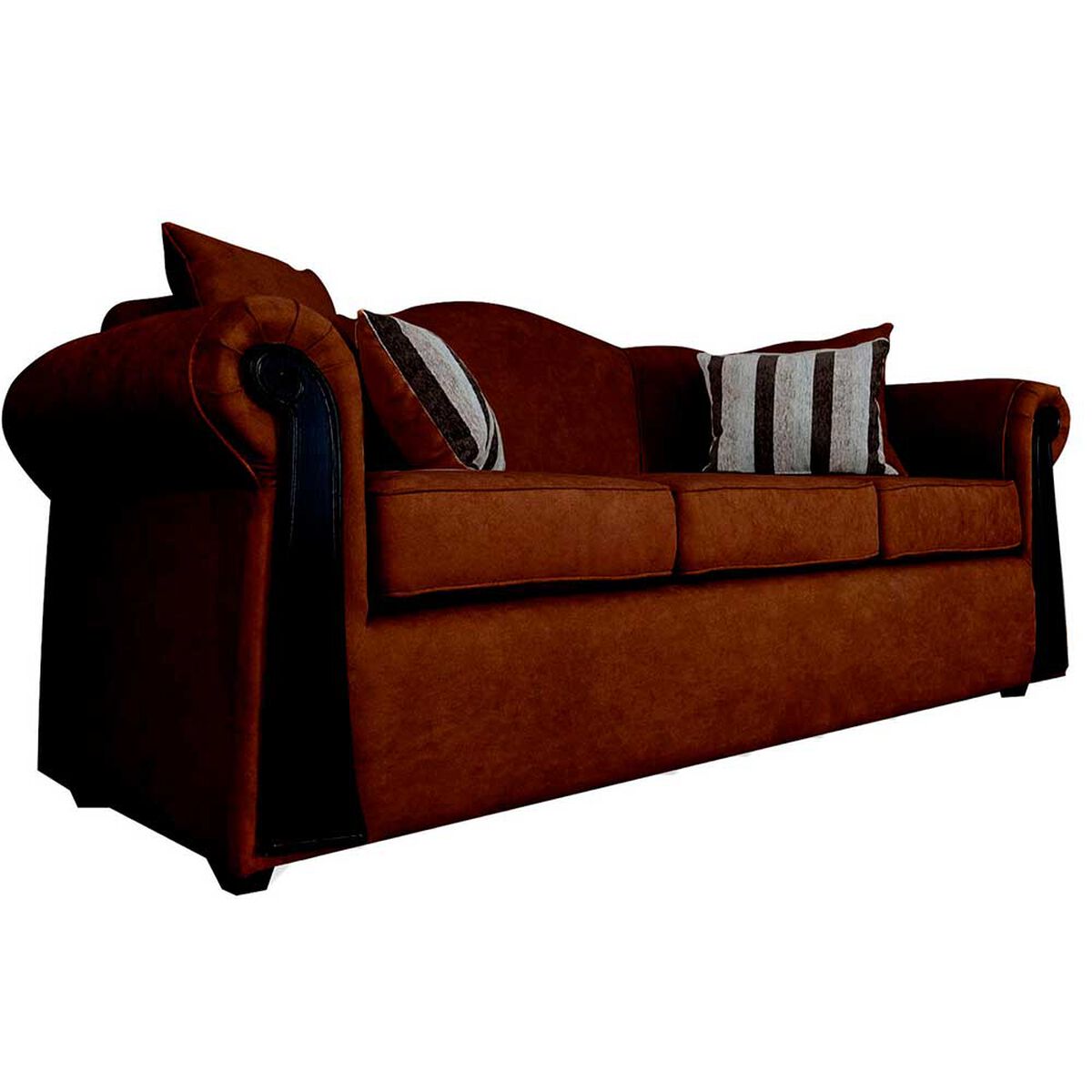 Sofá Elegant Michigan Tela 3 Cuerpos Café