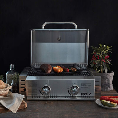 Parrilla a Gas FDV 2Quemadores GLP Acero Inoxidable