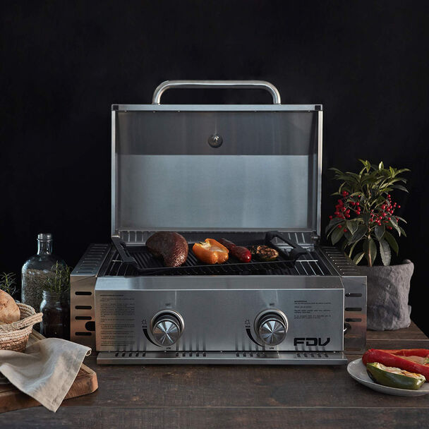 Parrilla a Gas FDV 2Quemadores GLP Acero Inoxidable