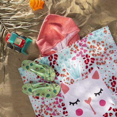 Toalla de Playa Infantil con Capucha Casanova Kids Cat 60 x 120 cm