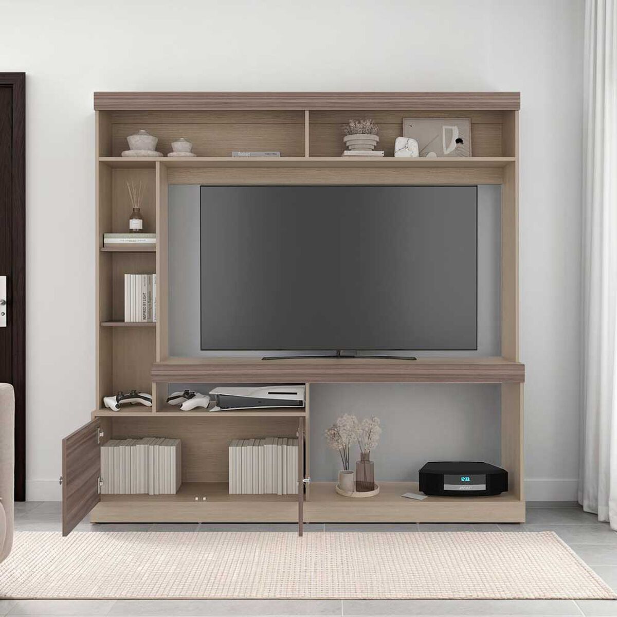 Estante TV Tuhome Classic Color Hasta 65" Avellana y Cartagena