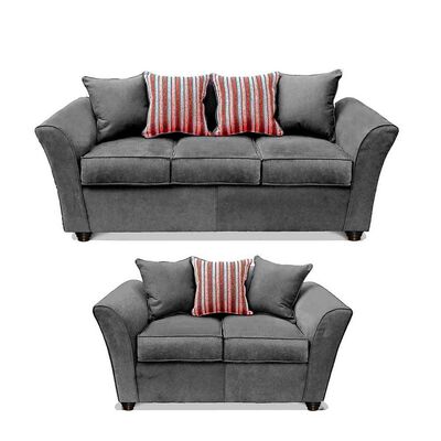 Imagen 1 del producto Juego de Living Elegant Detail Minesota Sofá 3 Cuerpos + Sofá 2 Cuerpos Gris