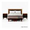 Combo Cama Europea Flex 2 Plazas M&aacute;ximo Cobre + Respaldo + 2 Veladores + Pack Almohadas