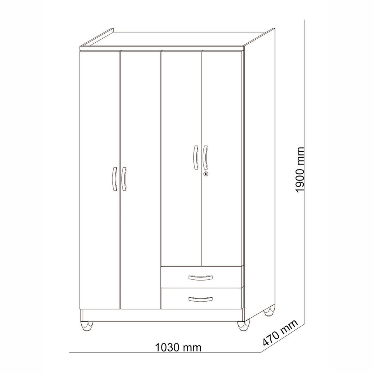 Clóset Jdo & Design Imbua 4 Puertas 2 Cajones 
