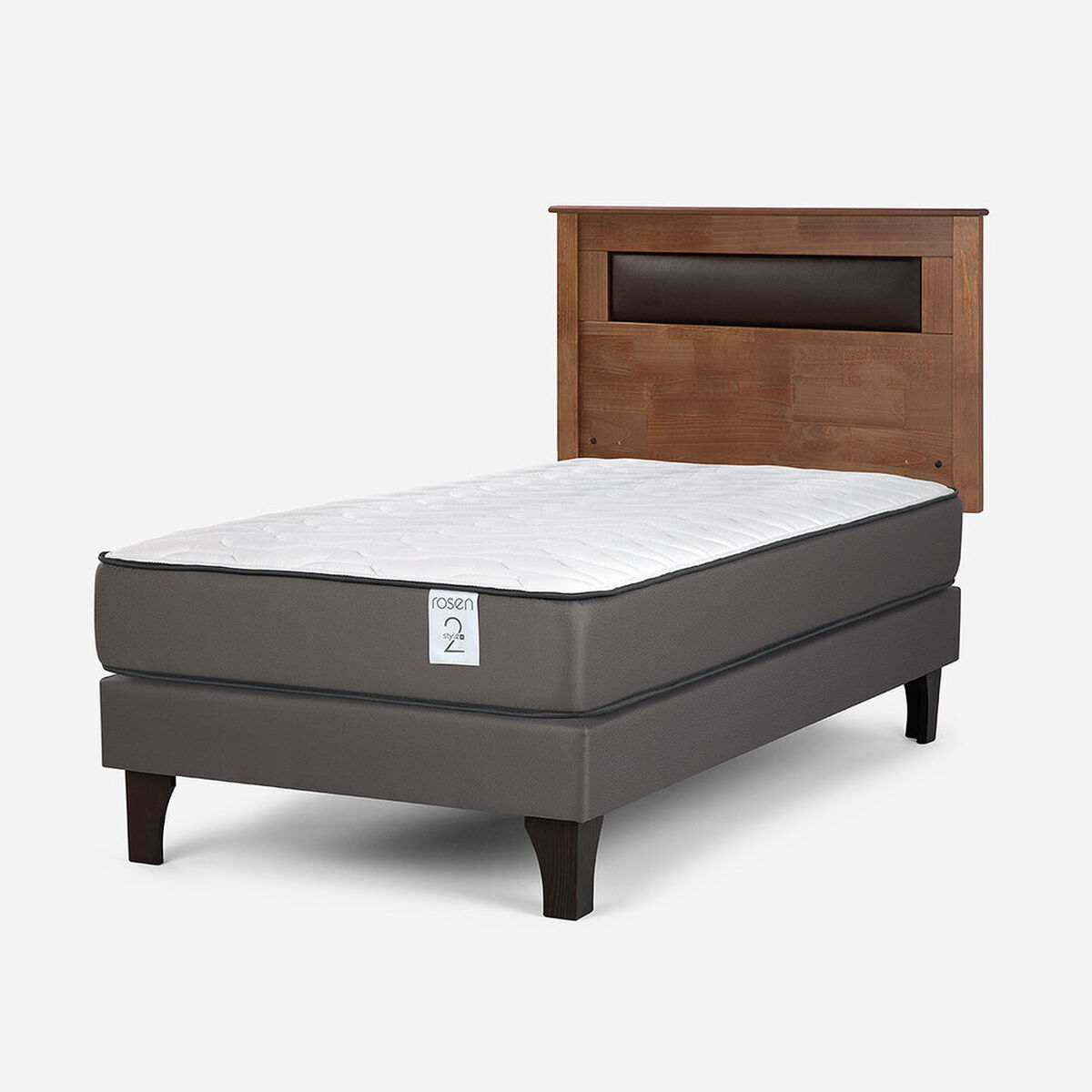 Cama Europea Rosen 1 Plaza New Style 2 Plus + Respaldo Ferrara