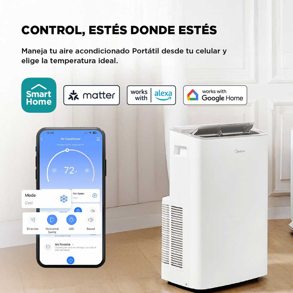 Aire Acondicionado Port&aacute;til Fr&iacute;o - Calor 12.000 BTU + Wifi Midea