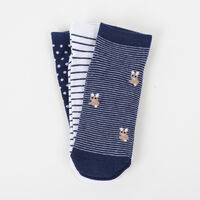 Pack 3 Unidades Calcetin Mujer Corto de Algodón Icono Surtido