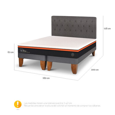 Imagen 2 del producto Cama Europea CIC Base Dividida King Bee Comfort + Respaldo