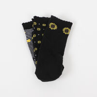 Pack 3 Unidades Calcetin Mujer Corto de Algodón Icono Surtido