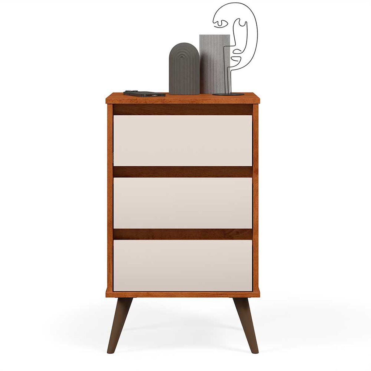 Velador Casanova Wood 3 Cajones Brown