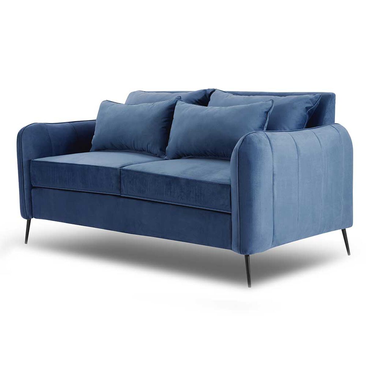 Juego de Living Innovamuebles Italia Felpa Sofá 3 Cuerpos + Sofá 2 Cuerpos Azul