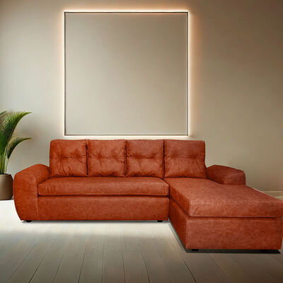 Imagen 1 del producto Seccional Izquierdo Elegant Houston Cheise PU 5 Cuerpos Marfil