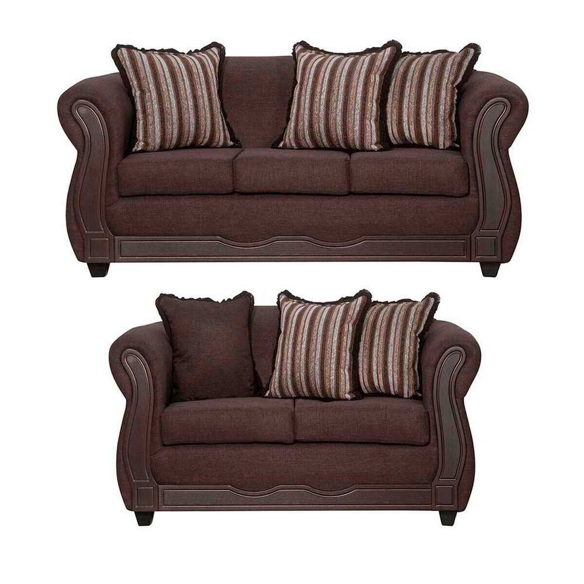 Juego de Living Black Factory Sofia 5 Cuerpos Caf&eacute;