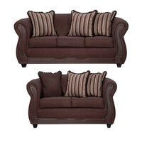 Juego de Living Black Factory Sofia 5 Cuerpos Café