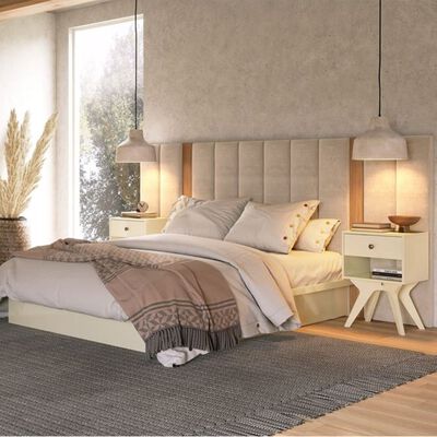 Imagen 2 del producto Respaldo Roca Super King Alcántara Gris