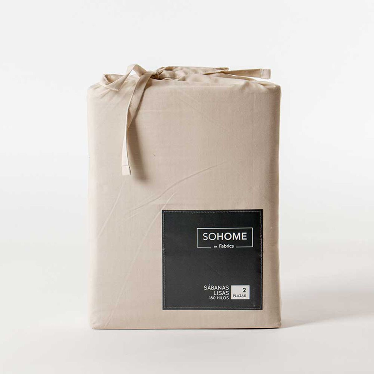 Juego de S&aacute;banas SoHome 180 Hilos 1,5 Plazas Liso Beige