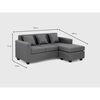 Seccional Muebles MPR Charlotte 4 Cuerpos Gris