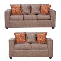 Juego de Living Black Factory Ezeiza Sofá 3 Cuerpos + Sofá 2 Cuerpos Café