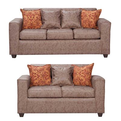 Juego de Living Black Factory Ezeiza Sofá 3 Cuerpos + Sofá 2 Cuerpos Café