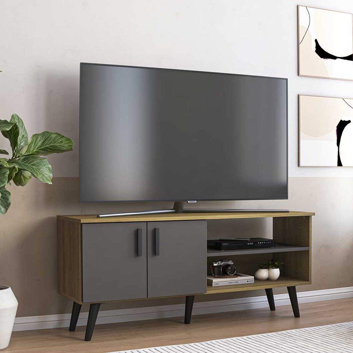 Rack TV Casanova Catar Miel Grafito