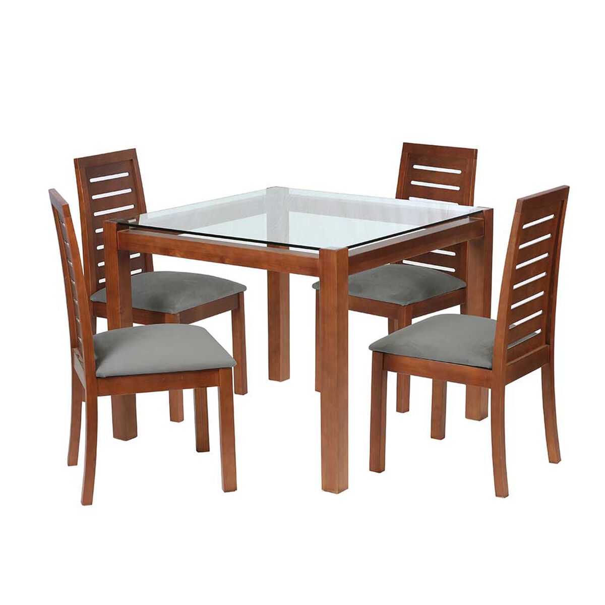 Juego de Comedor Latam Home Barcelona 4 Sillas Gris