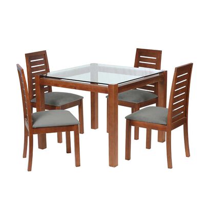 Juego de Comedor Latam Home Barcelona 4 Sillas Gris