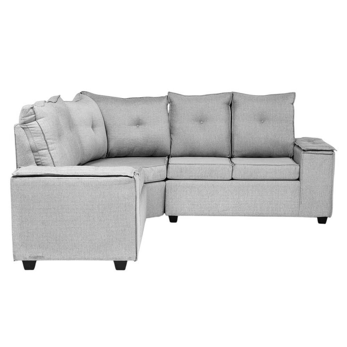 Sofá Seccional Mexx Muebles Hamburgo 5 Cuerpos Gris