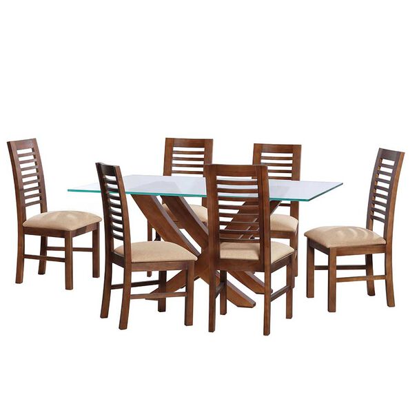 Juego de Comedor Latam Home Alicante 6 Sillas Beige