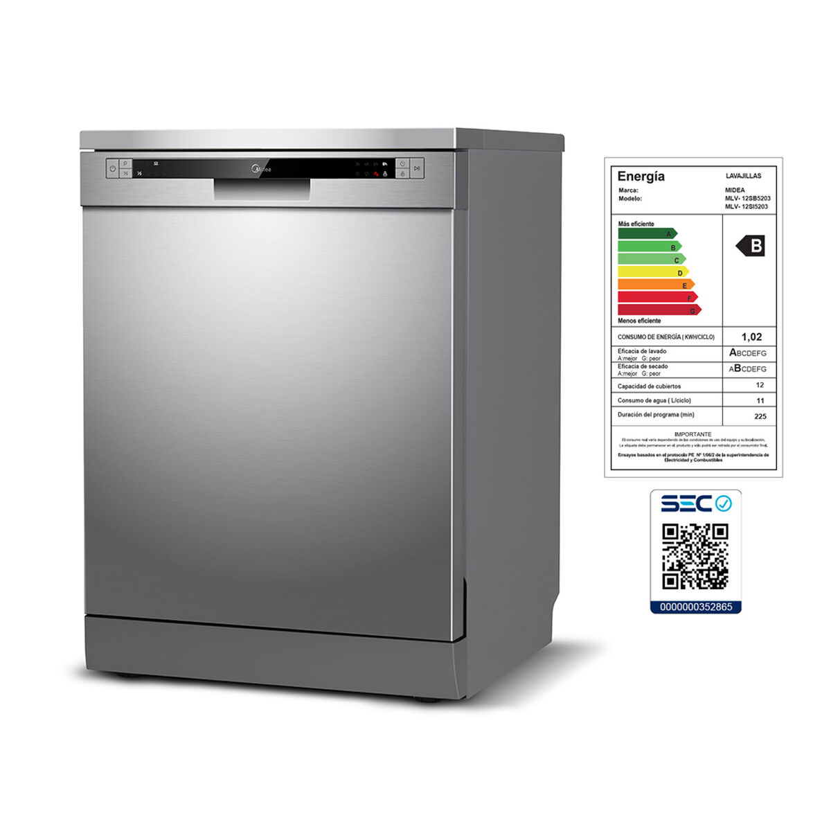 Lavavajillas Midea MLV-12SI5203 12 Cubiertos