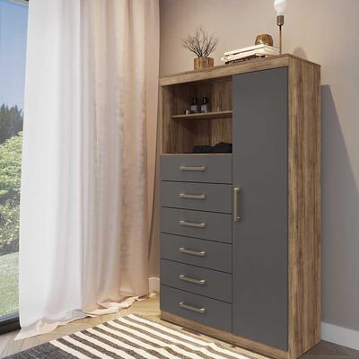 Imagen 1 del producto Cómoda Onessta Maraba 6 Cajones 1 Puerta Atacama Grafito