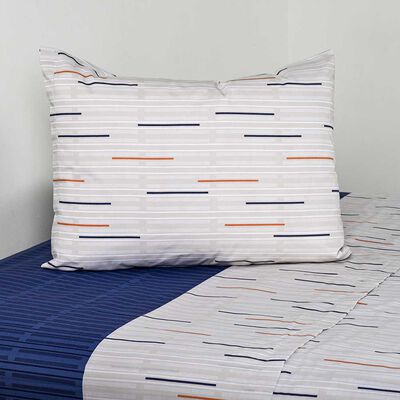 Imagen 1 del producto Juego de Sábanas American Family 144 Hilos 1 Plaza Trazos Beige