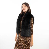 Chaqueta Peluda Sin Mangas Mujer Zibel Negro