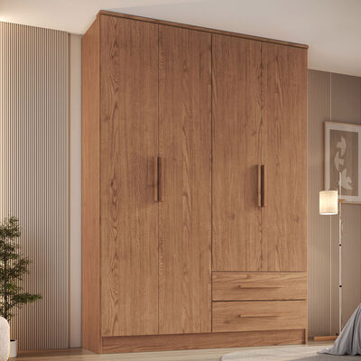 Closet Vekkahome Americano 4 Puertas 2 Cajones Café
