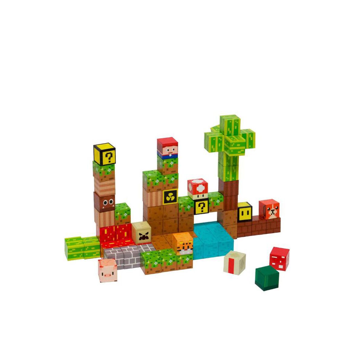 ⁠Juego Bloques Magn&eacute;ticos 75Pcs Mineblocks Mundo Band&uacute;