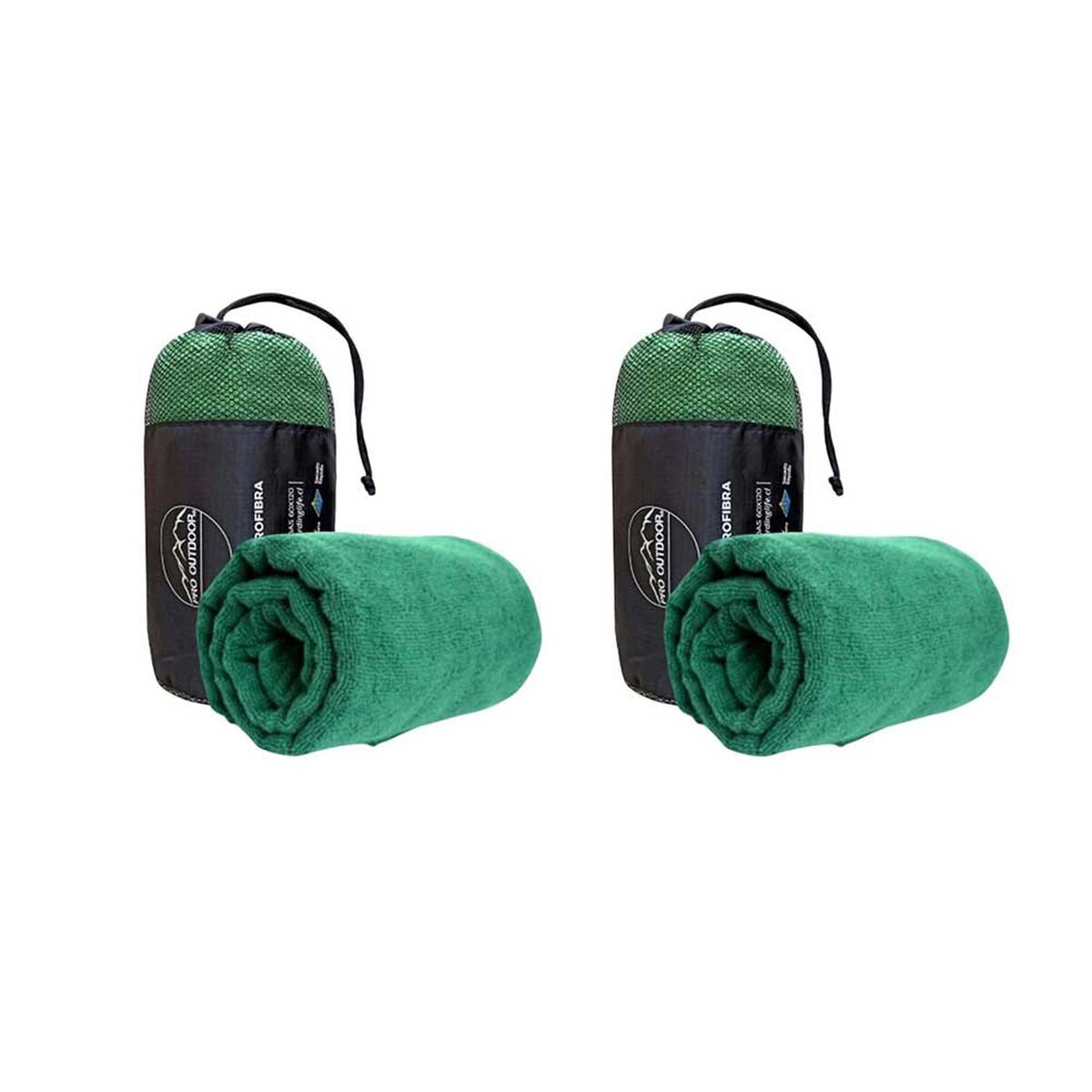 Pack 2 Toallas Microfibra Terry Verde Pro Outdoor