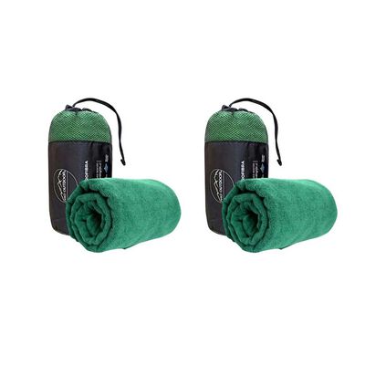 PRO OUTDOOR Pack 2 Toallas Microfibra Terry Verde Pro Outdoor
