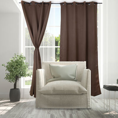 Combo Cortinas Doral Black Out Victoria  220 x 140 cm Café