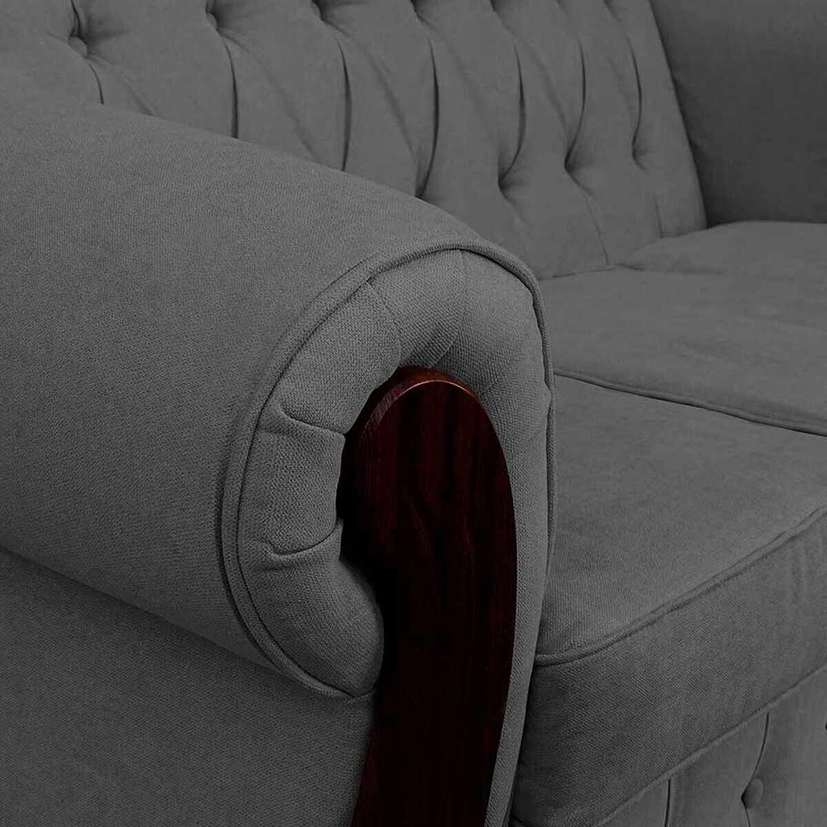 Sof&aacute; Elegant Detail Orlando 3 Cuerpos Tela Gris