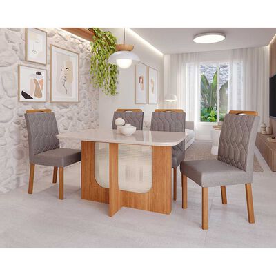 Imagen 2 del producto Juego de comedor Decocasa Louis 4 Sillas Off White