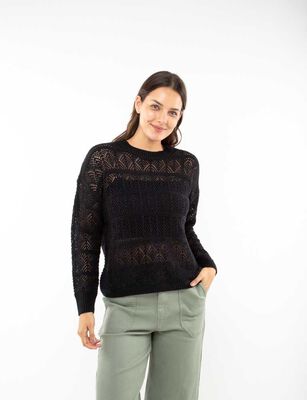 Imagen 1 del producto Sweater Crochet Mujer Alma Negro, Oliva