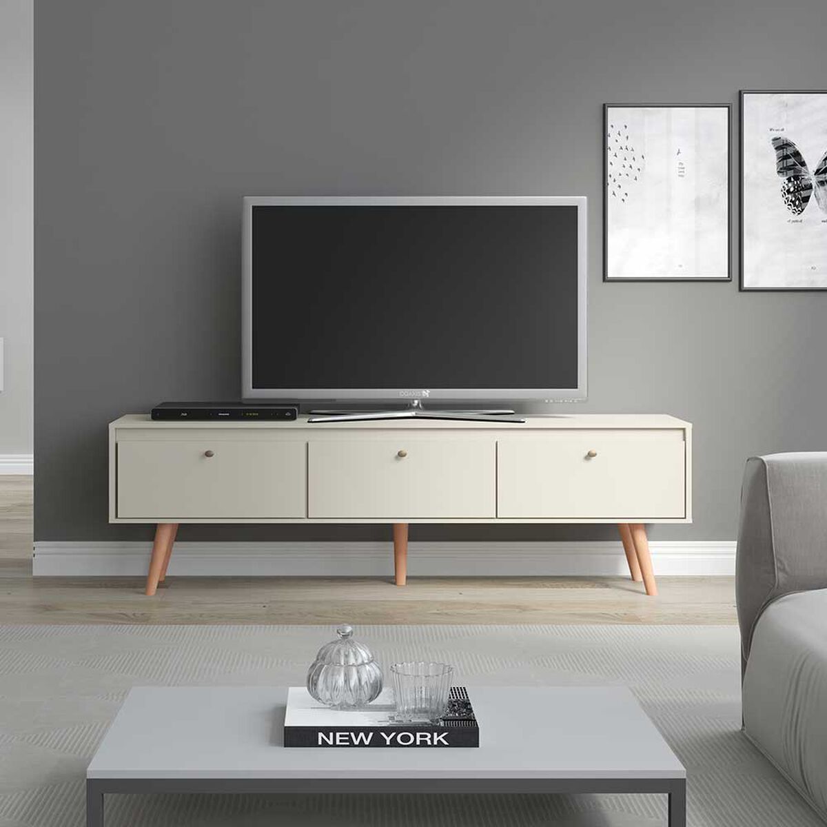 Rack TV Exit Menphis Hasta 70" Beige