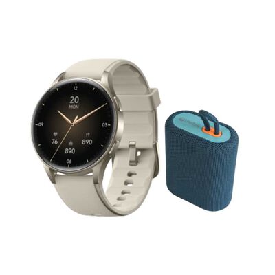 Kit Smartwatch Lhotse Vibe 05 Cream + Parlante Azul