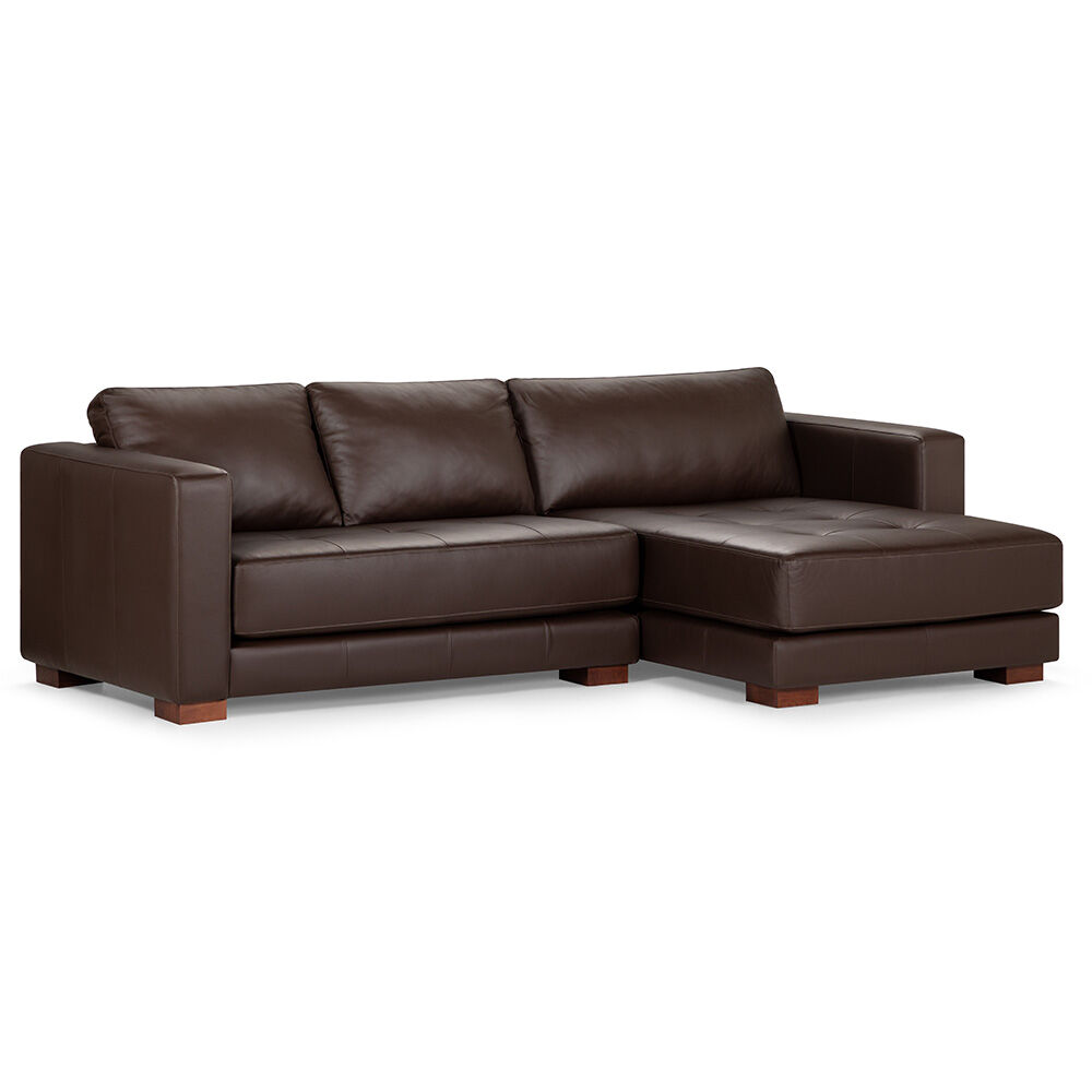 Sofá Seccional Derecho Rosen Copeland 3 Cuerpos Marron
