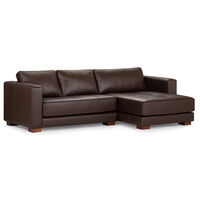 Sofá Seccional Derecho Rosen Copeland 3 Cuerpos Marron