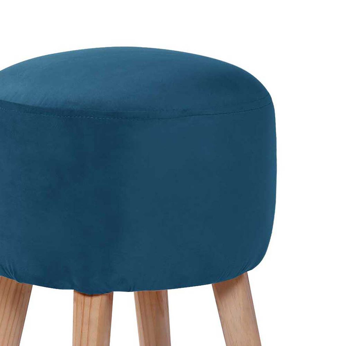 Pouf Latam Home Nantes Tela Velvet Azul Petróleo