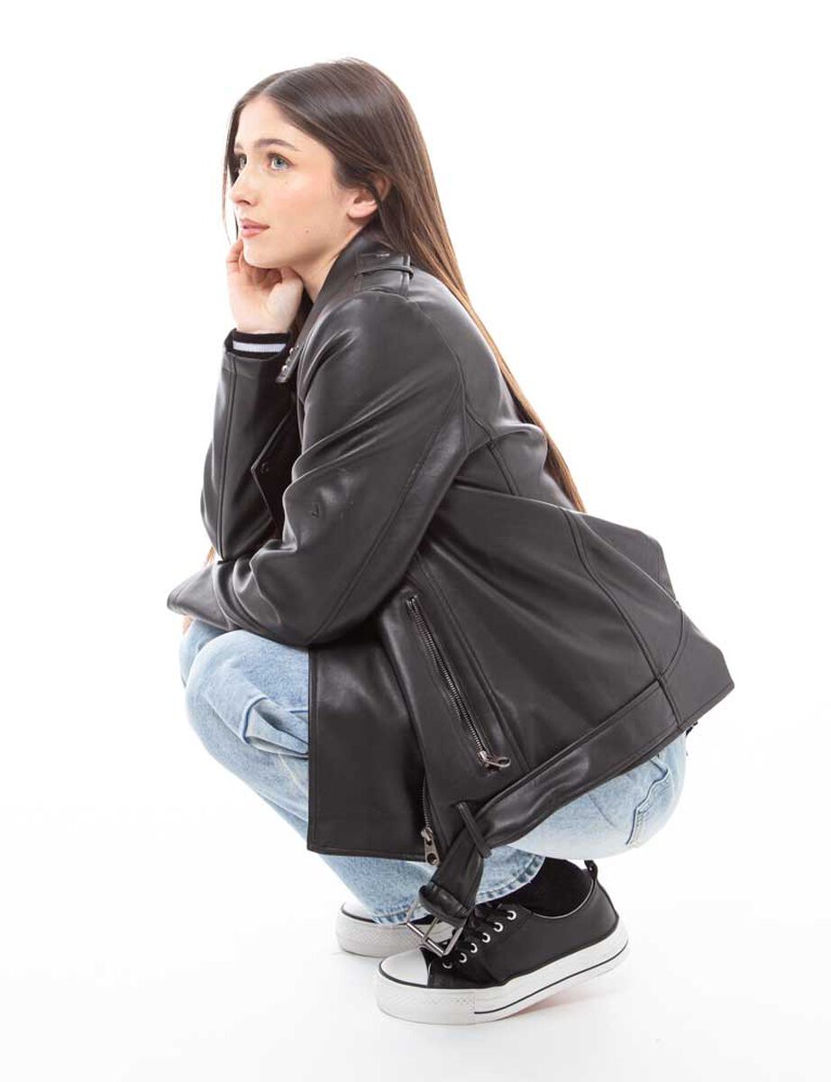 Chaqueta Biker Ecocuero Mujer Icono