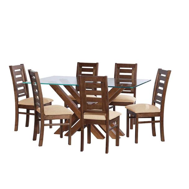 Juego de Comedor Latam Home Merida 6 Sillas Beige